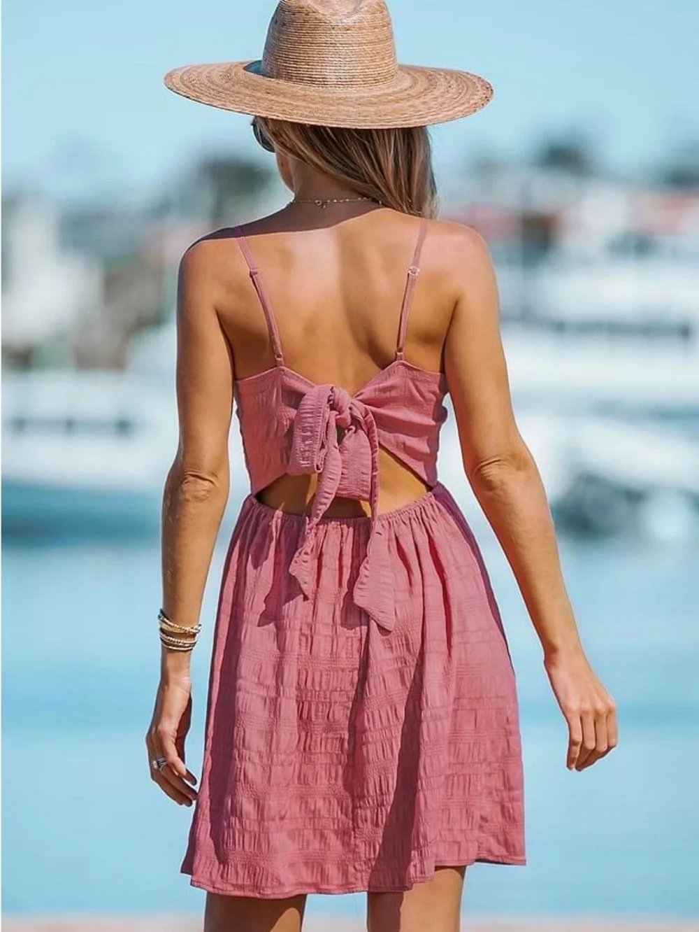 Cupshe Rose-Twist Mini Dress in Dusty Pink - Picture 2 of 2